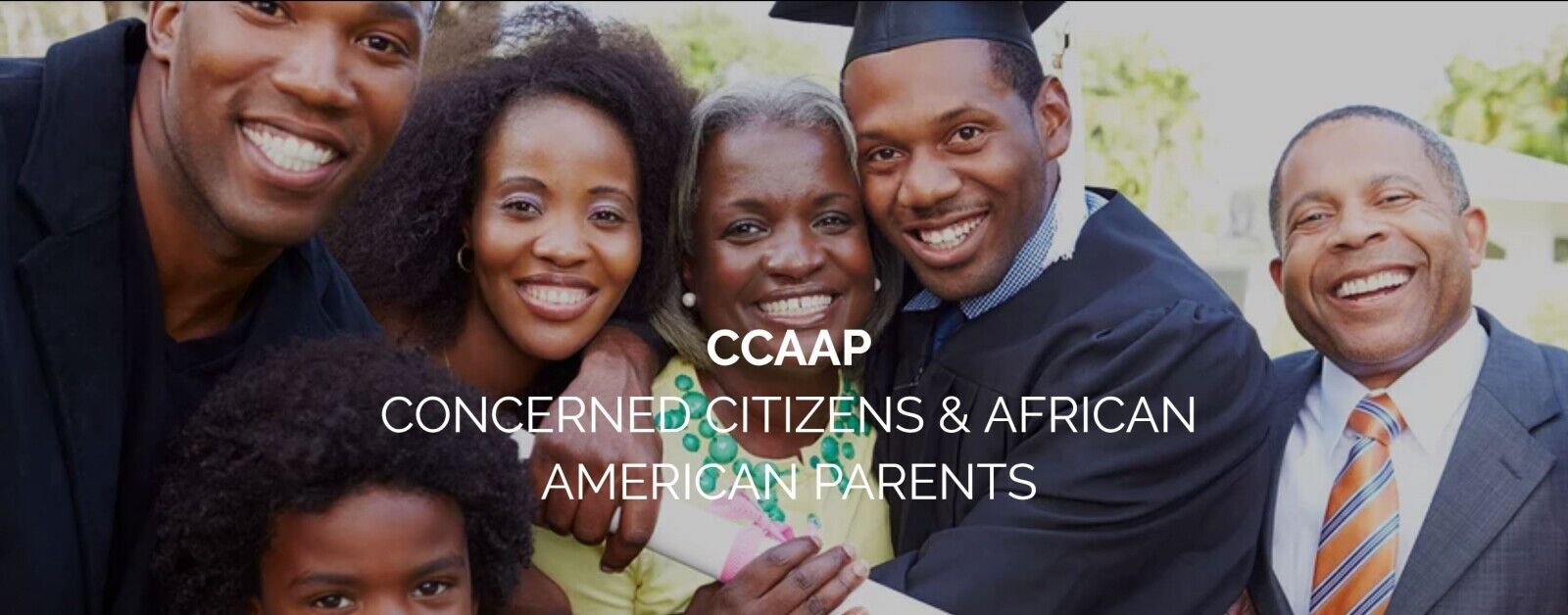 CCAAP homepage image showing a family celebrating a graduate